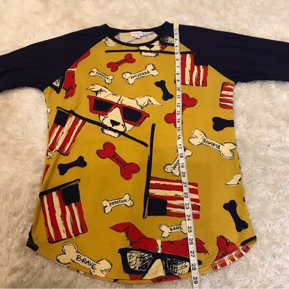 LuLaRoe Randy patriotic american dog pitbull top size large - Picture 3 of 6